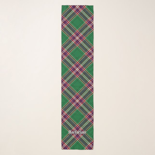 Clan MacFarlane Modern Hunting Tartan Scarf (Front)