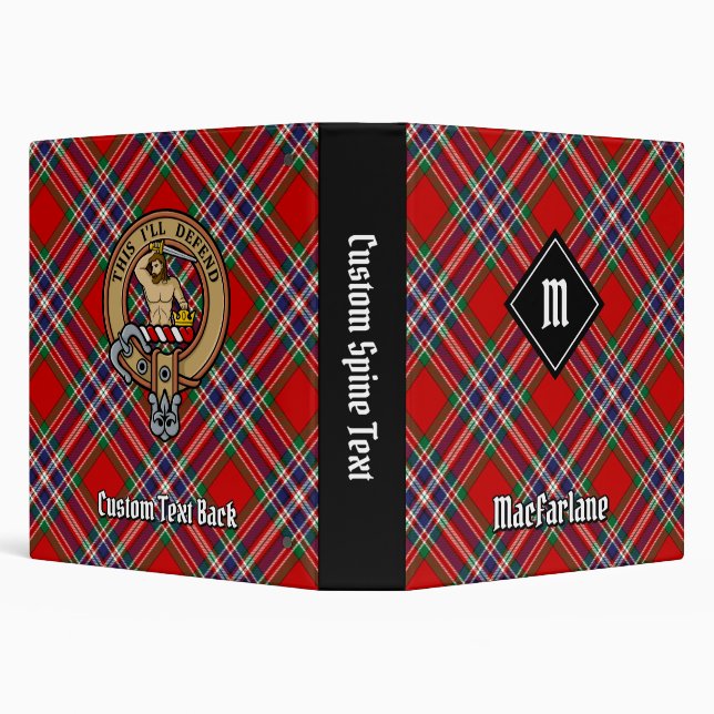Clan MacFarlane Red Tartan 3 Ring Binder (Background)