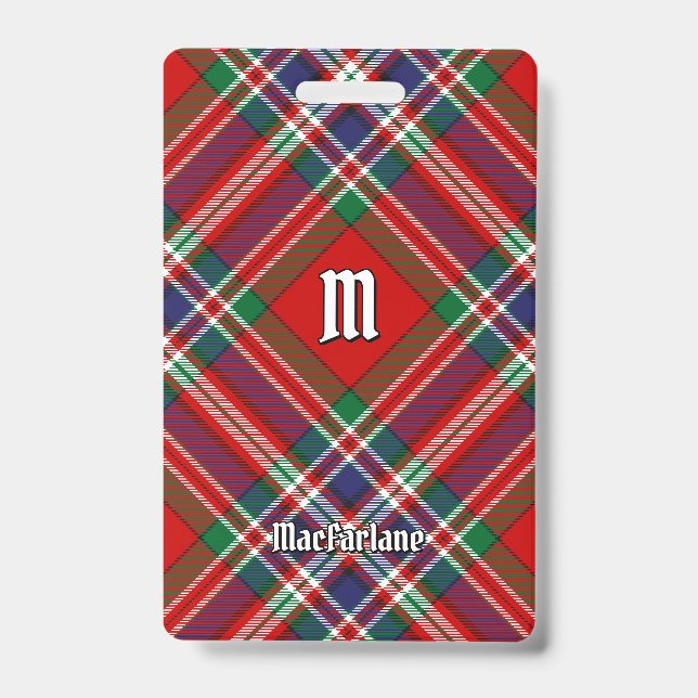 Clan MacFarlane Red Tartan Badge (Front)