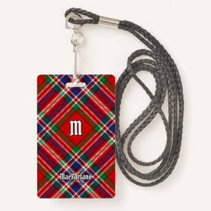 Clan MacFarlane Red Tartan Badge