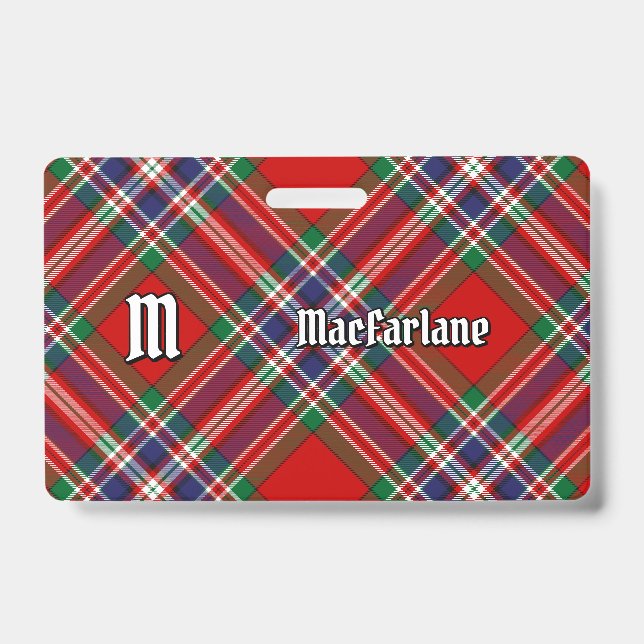 Clan MacFarlane Red Tartan Badge (Front)