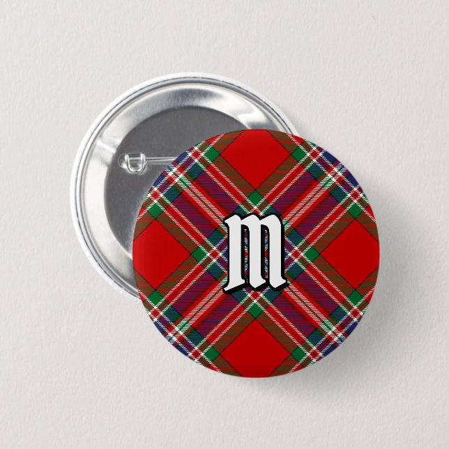 Clan MacFarlane Red Tartan Button (Front & Back)