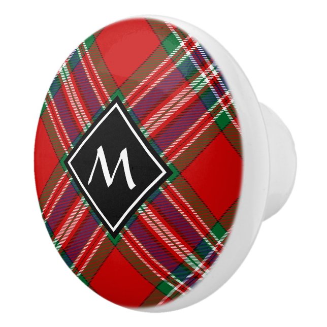 Clan MacFarlane Red Tartan Ceramic Knob (Right)