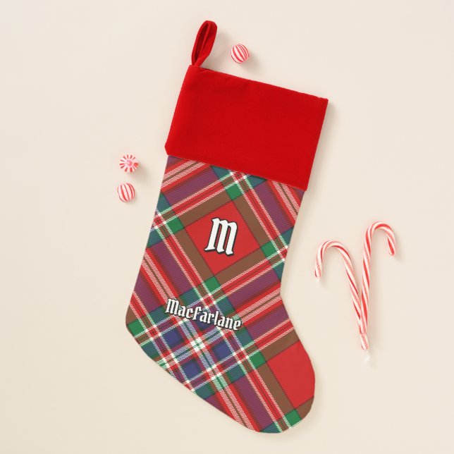 Clan MacFarlane Red Tartan Christmas Stocking (Front)