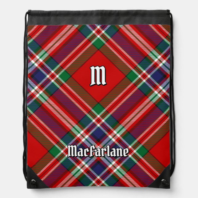 Clan MacFarlane Red Tartan Drawstring Bag (Front)