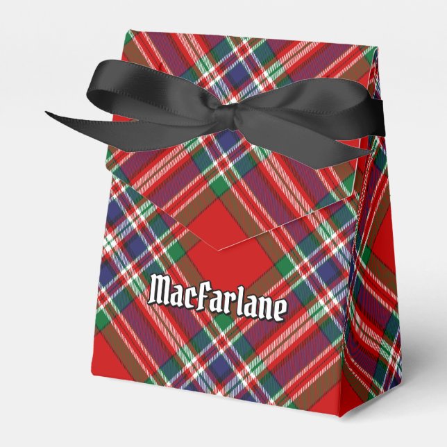 Clan MacFarlane Red Tartan Favor Boxes (Front Side)