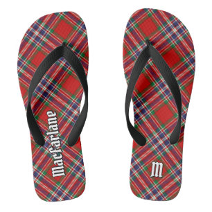 Clan MacFarlane Red Tartan Flip Flops
