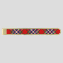 Clan MacFarlane Red Tartan Gold Finish Tie Bar