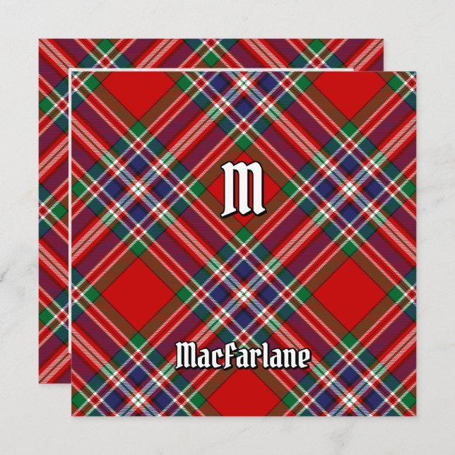 Clan MacFarlane Red Tartan Invitation (Front/Back)