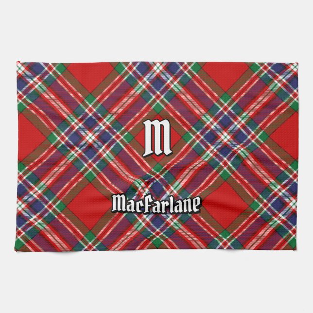 Clan MacFarlane Red Tartan Kitchen Towel (Horizontal)
