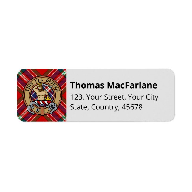Clan MacFarlane Red Tartan Label (Front)