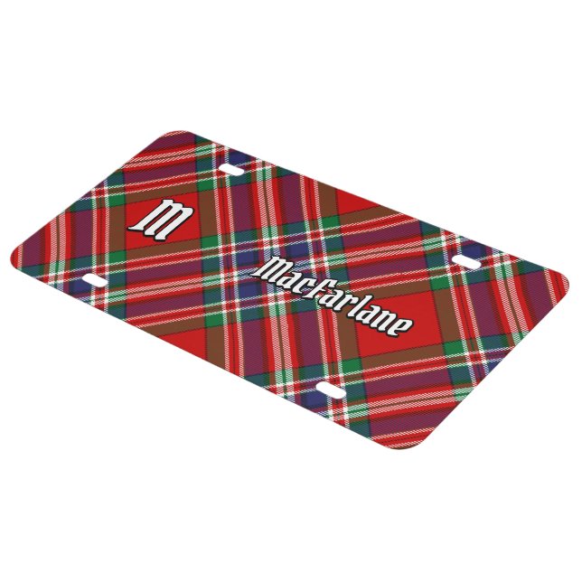 Clan MacFarlane Red Tartan License Plate (Side)