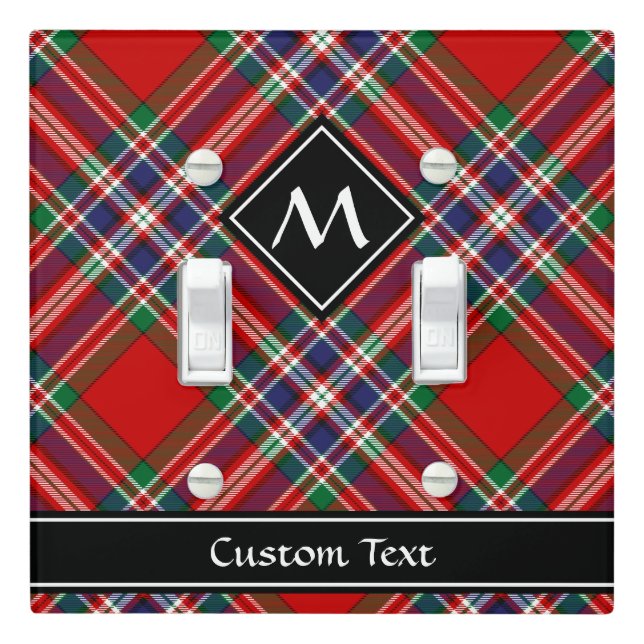 Clan MacFarlane Red Tartan Light Switch Cover (In Situ)