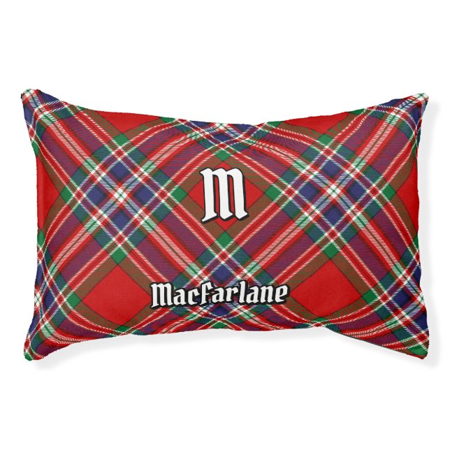 Clan MacFarlane Red Tartan Pet Bed (Front)