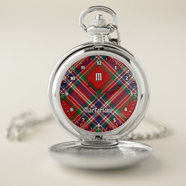 Clan MacFarlane Red Tartan Pocket Watch (Inside)