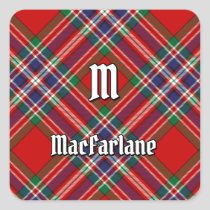 Clan MacFarlane Red Tartan Square Sticker