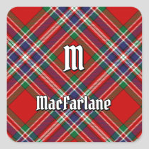 Clan MacFarlane Red Tartan Square Sticker