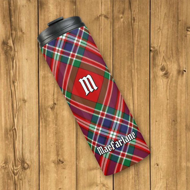 Clan MacFarlane Red Tartan Thermal Tumbler (Creator Uploaded)