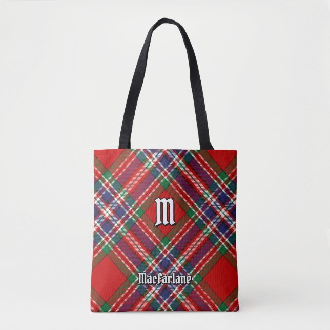 Clan MacFarlane Red Tartan Tote Bag (Front)