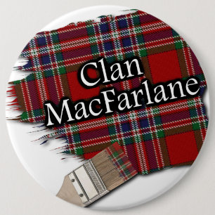 Clan MacFarlane Tartan Paint Brush Button