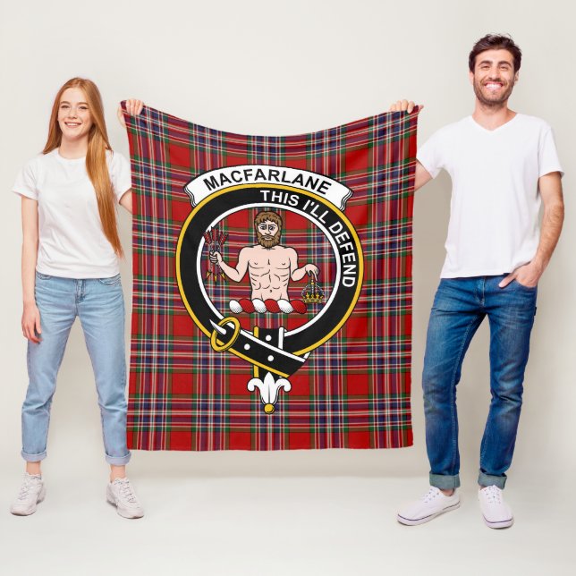 Clan MacFarlane Tartan Plaid Fleece Blanket (In Situ)