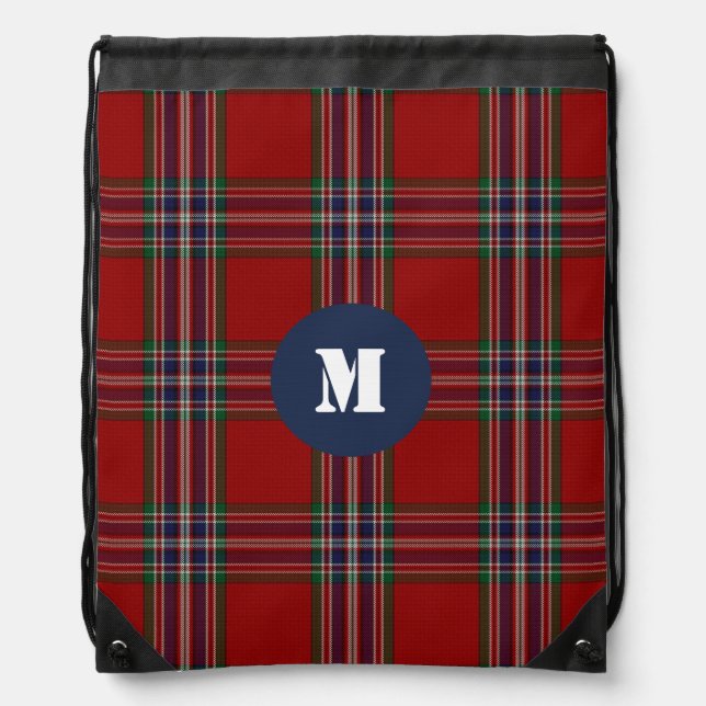 Clan MacFarlane Tartan Plaid Monogram Backpack (Front)