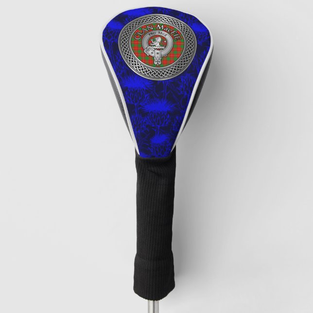 Clan MacFie Crest & Tartan Knot Golf Head Cover (Front)