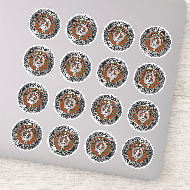 Clan MacFie Crest & Tartan Knot Sticker (Detail)