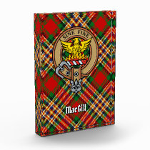 Clan MacGill Crest over Tartan Acrylic Award