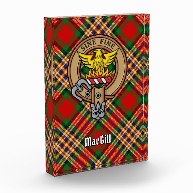 Clan MacGill Crest over Tartan Acrylic Award (Left)