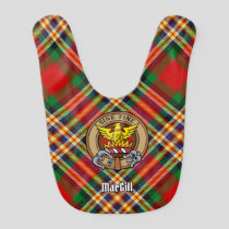 Clan MacGill Crest over Tartan Baby Bib