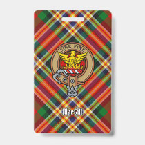 Clan MacGill Crest over Tartan Badge