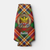 Clan MacGill Crest over Tartan Bottle Cooler (Front)