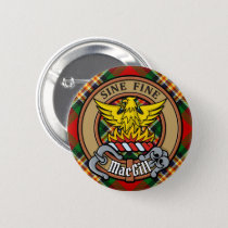 Clan MacGill Crest over Tartan Button
