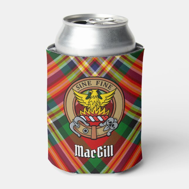 Clan MacGill Crest over Tartan Can Cooler (Can Front)