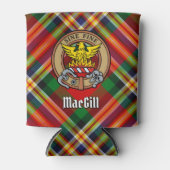 Clan MacGill Crest over Tartan Can Cooler (Front)