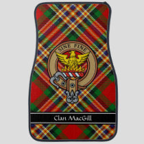 Clan MacGill Crest over Tartan Car Floor Mat