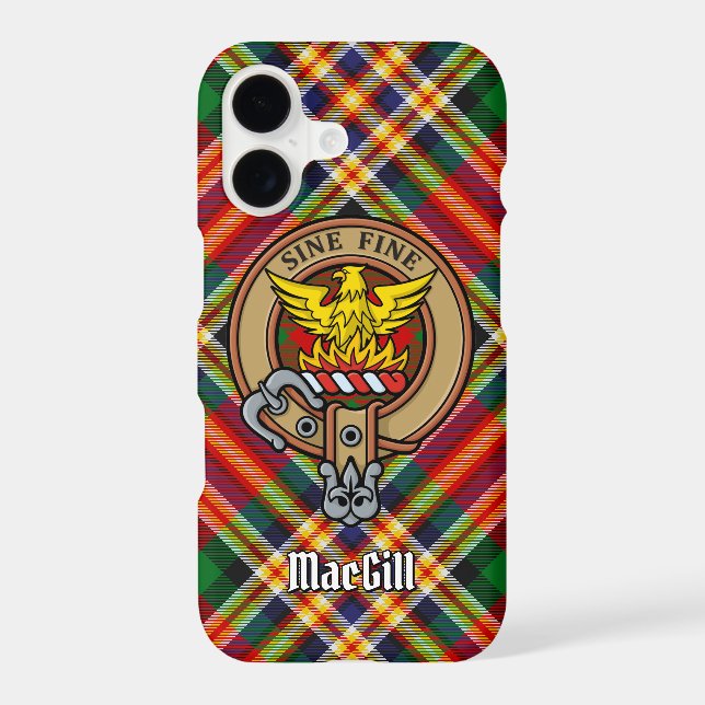 Clan MacGill Crest over Tartan Case-Mate iPhone Case (Back)