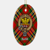 Clan MacGill Crest over Tartan Ceramic Ornament (Right)