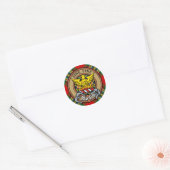 Clan MacGill Crest over Tartan Classic Round Sticker (Envelope)