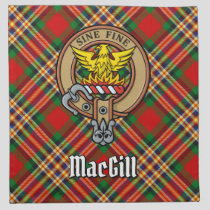 Clan MacGill Crest over Tartan Cloth Napkin