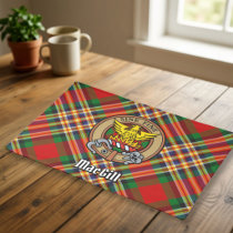 Clan MacGill Crest over Tartan Cloth Placemat