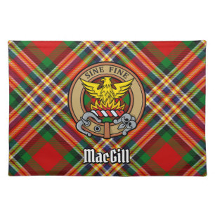 Clan MacGill Crest over Tartan Cloth Placemat