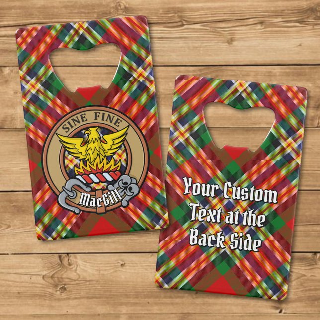 Clan MacGill Crest over Tartan Credit Card Bottle Opener (Creator Uploaded)