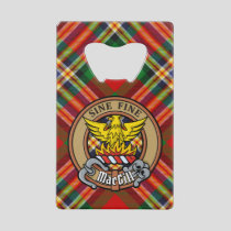 Clan MacGill Crest over Tartan Credit Card Bottle Opener