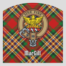 Clan MacGill Crest over Tartan Door Sign