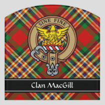 Clan MacGill Crest over Tartan Door Sign