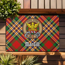 Clan MacGill Crest over Tartan Doormat