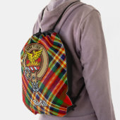 Clan MacGill Crest over Tartan Drawstring Bag (Insitu)