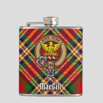 Clan MacGill Crest over Tartan Flask